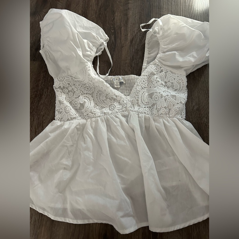 She and sky white blouse size small
